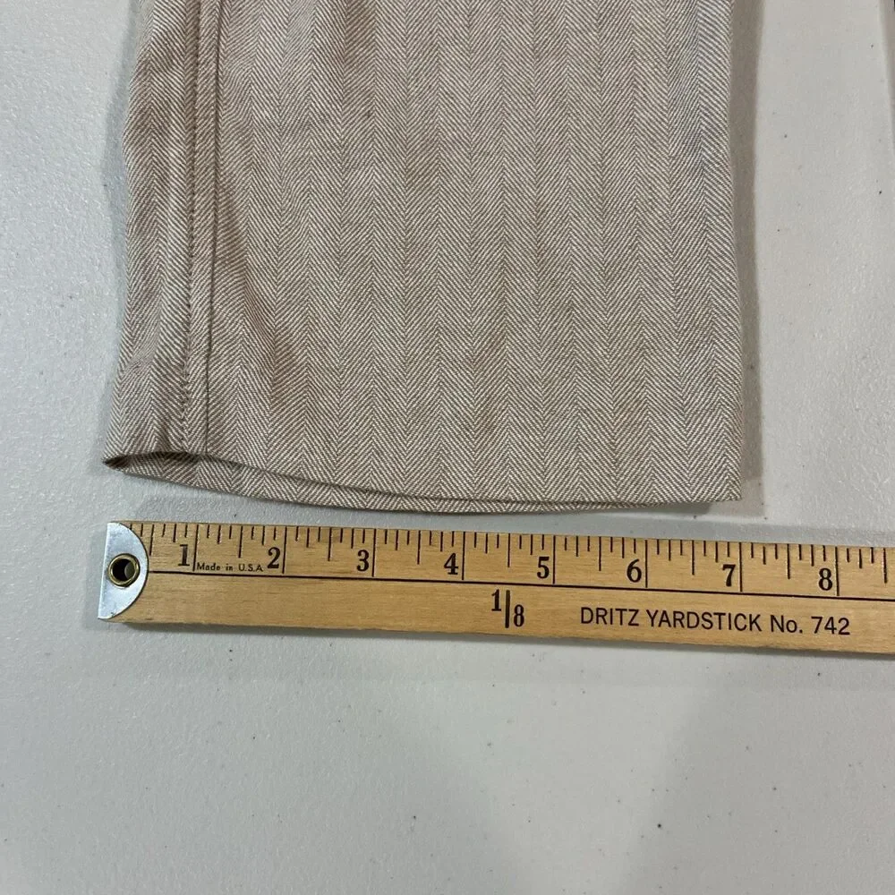 Abercrombie & Fitch Men’s Straight Fit Stretch Herringbone Pants Beige 36x32